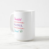 Thankful Grateful Blessed Mug | Faith Inspired Cof Koffiemok (Voorkant links)