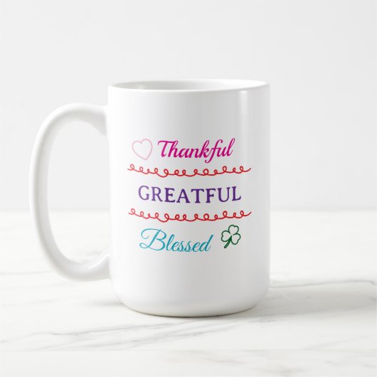 Thankful Grateful Blessed Mug | Faith Inspired Cof Koffiemok (Links)