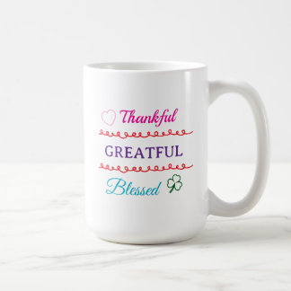 Thankful Grateful Blessed Mug | Faith Inspired Cof Koffiemok