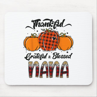 Thankful Grateful Blessed Nana Plaid Thanksgiving Muismat