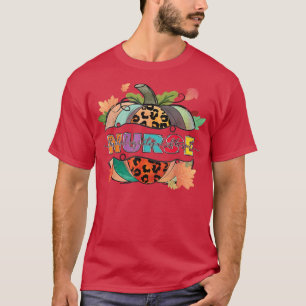 Thankful Grateful Blessed Nurse Pumpkin Leopard Au T-shirt