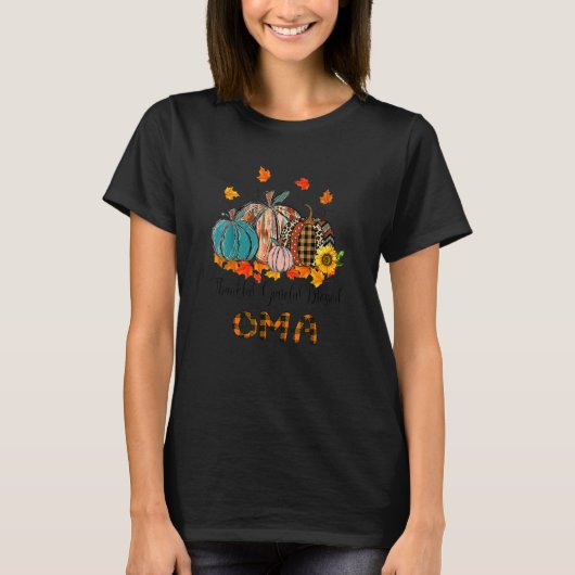 Thankful Grateful Blessed Oma Pumpkins Thanksgivin T-shirt (Voorkant)