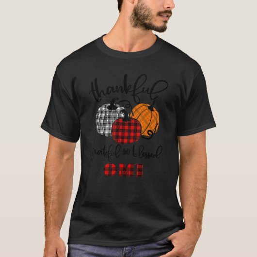 Thankful Grateful Blessed Omi Autumn Fall Pumpkin  T-shirt (Voorkant)