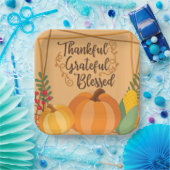 Thankful, Grateful, Blessed Papieren Bordje (Feest)