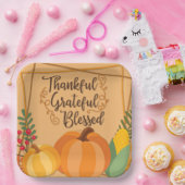 Thankful, Grateful, Blessed Papieren Bordje (Feest)