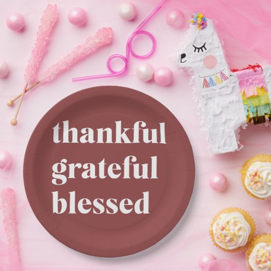 Thankful Grateful Blessed Papieren Bordje (Feest)