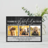 Thankful Grateful Blessed Photo Thanksgiving Holid Feestdagenkaart (Staand voorkant)
