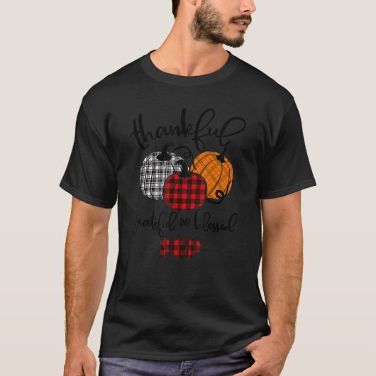 Thankful Grateful Blessed Pop Autumn Fall Pumpkin T-shirt (Voorkant)
