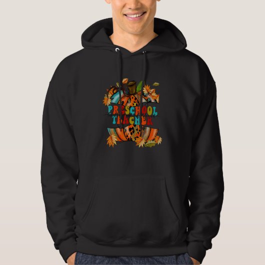 Thankful Grateful Blessed Preschool Teacher Autumn Hoodie (Voorkant)