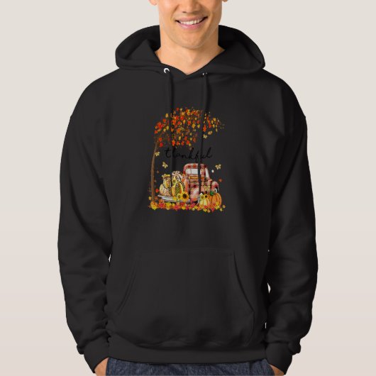 Thankful Grateful Blessed Pumpkin Truck Its Fall Y Hoodie (Voorkant)