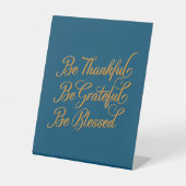 Thankful-Grateful-Blessed Reclamebord Met Voetstuk (Voorkant)