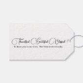 Thankful Grateful Blessed script Thanksgiving Cadeaulabel (Voorkant (Horizontaal))