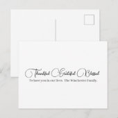 Thankful Grateful Blessed script Thanksgiving Feestdagenkaart (Voorkant / Achterkant)