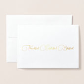 Thankful Grateful Blessed script Thanksgiving Folie Kaarten (Voorkant met envelop)
