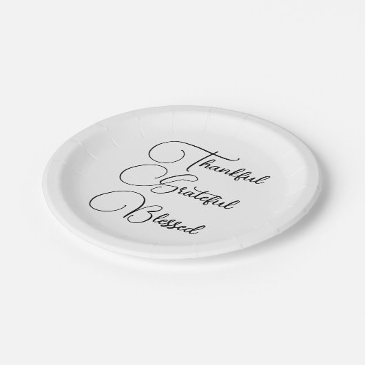 Thankful Grateful Blessed script Thanksgiving Papieren Bordje (Gekanteld)