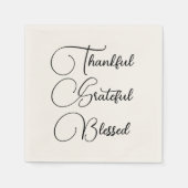 Thankful Grateful Blessed script Thanksgiving Servet (Voorkant)