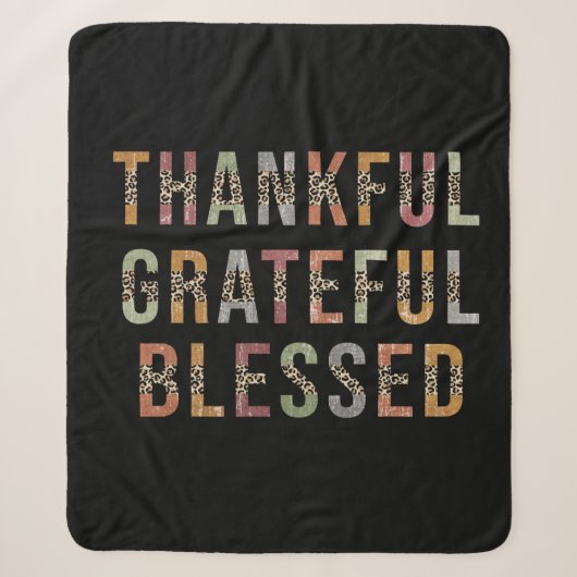 Thankful, Grateful, Blessed Sherpa Deken (Voorkant)