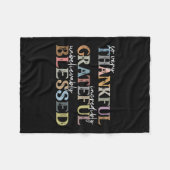 Thankful Grateful Blessed Thanksgiving Autumn Fall Fleece Deken (Voorkant (Horizontaal))
