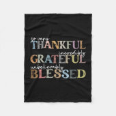 Thankful Grateful Blessed Thanksgiving Autumn Fall Fleece Deken (Voorkant)