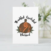Thankful Grateful Blessed - Thanksgiving Citaat T- Bedankkaart (Staand voorkant)
