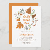 Thankful Grateful Blessed Thanksgiving Dinner Kaart (Voorkant / Achterkant)