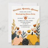 Thankful Grateful Blessed Thanksgiving Dinner  Kaart (Voorkant)