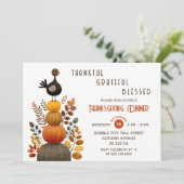 Thankful Grateful Blessed Thanksgiving Dinner  Kaart (Staand voorkant)