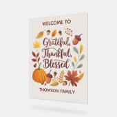 Thankful Grateful Blessed Thanksgiving Fall Acryl Bord (Hoek)