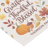 Thankful Grateful Blessed Thanksgiving Fall Korte Tafelloper (Hoek)