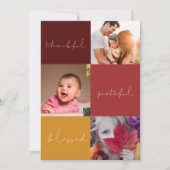 Thankful Grateful Blessed Thanksgiving fotokaart Feestdagenkaart (Voorkant)