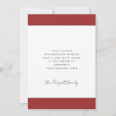 Thankful Grateful Blessed Thanksgiving fotokaart Feestdagenkaart (Achterkant)