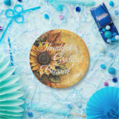 Thankful Grateful Blessed Thanksgiving Herfst herf Papieren Bordje (Feest)