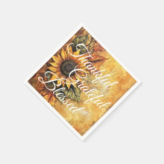 Thankful Grateful Blessed Thanksgiving Herfst herf Servet (Hoek)