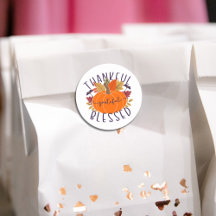 Thankful Grateful Blessed Thanksgiving Pumpkin