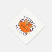 Thankful Grateful Blessed Thanksgiving Pumpkin Servet (Hoek)