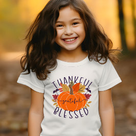 Thankful Grateful Blessed Thanksgiving Pumpkin T-shirt