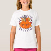 Thankful Grateful Blessed Thanksgiving Pumpkin T-shirt (Voorkant)