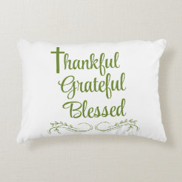 Thankful Grateful Blessed Thanksgiving Quote Accent Kussen