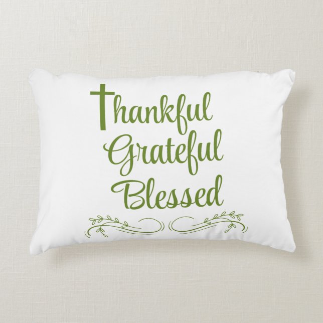 Thankful Grateful Blessed Thanksgiving Quote Accent Kussen (Voorkant)