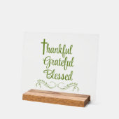 Thankful Grateful Blessed Thanksgiving Quote Acryl Bord (Hoek)