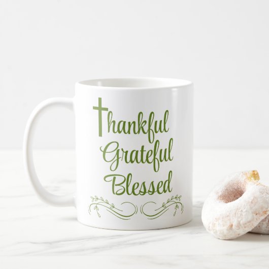 Thankful Grateful Blessed Thanksgiving Quote Koffiemok (Met donut)