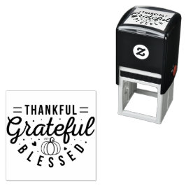 Thankful Grateful Blessed Typography  Zelfinktende Stempel