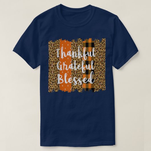 Thankful Grateful Blessed Women Leopard Buffalo Th T-shirt (Design voorkant)