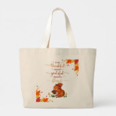 Thankful Grateful Cute Squirrel Fall Theme Tote  Grote Tote Bag (Achterkant)