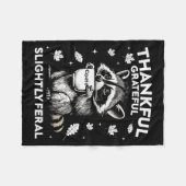 Thankful Grateful Slightly Feral Funny Raccoon Aut Fleece Deken (Voorkant (Horizontaal))