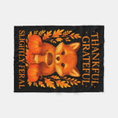 Thankful Grateful Slightly Feral Funny Raccoon Tha Fleece Deken (Voorkant (Horizontaal))