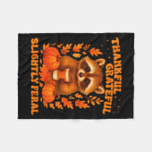 Thankful Grateful Slightly Feral Funny Raccoon Tha Fleece Deken (Voorkant (Horizontaal))