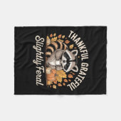 Thankful Grateful Slightly Feral Raccoon Cozy Autu Fleece Deken (Voorkant (Horizontaal))