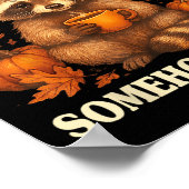 Thankful Grateful Somehow Feral Funny Raccoon Autu Poster (Hoek)