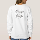 Thankful & Grateful White Pumpkin Brown Leaves Trui (Achterkant)